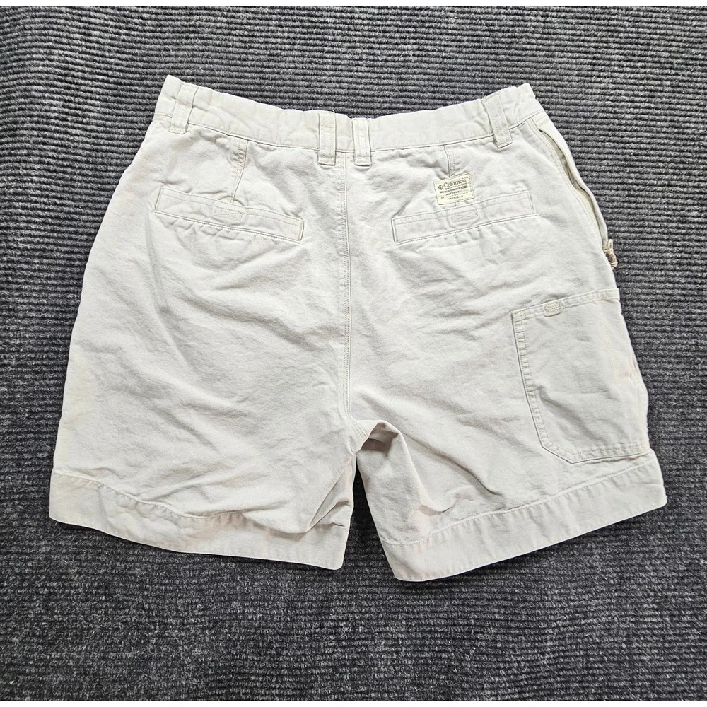 Columbia Authentic Active Cargo Shorts Mens 34 Beige Cotton Outdoor 8